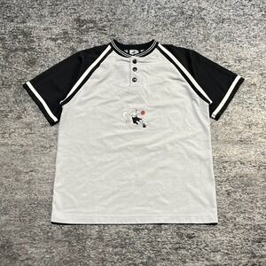 Vintage Y2K And1 Shirt Jersey Embroidered Gray White Youth Large 2000s